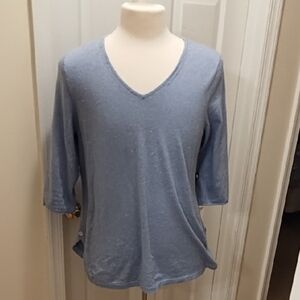 J Jill v neck sweater light blue size XL